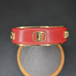 Salvatore Ferragamo Red Bracelet with Gold Details